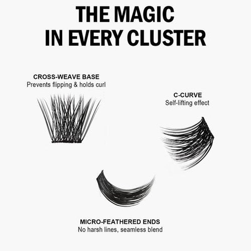 AnyFairy Lash Clusters 8-18mm Wispy Eyelash Clusters 144pcs Cluster Lashes DIY Individual Lashes Clusters with Soft Thin Band for Self Use,Beginner-Friendly(Sylph-774)