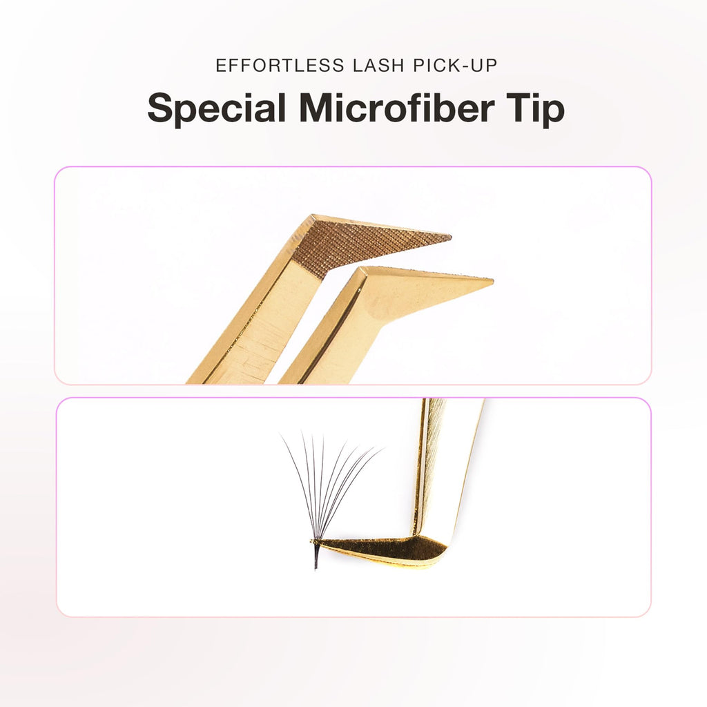 Curacoro Lash Tweezer Professional Volume False Lash Application Tool | Multi Shapes & Purposes Tweezers | Non-Slip Grip Tweezers for Volume, Isolation & Classic Lashes