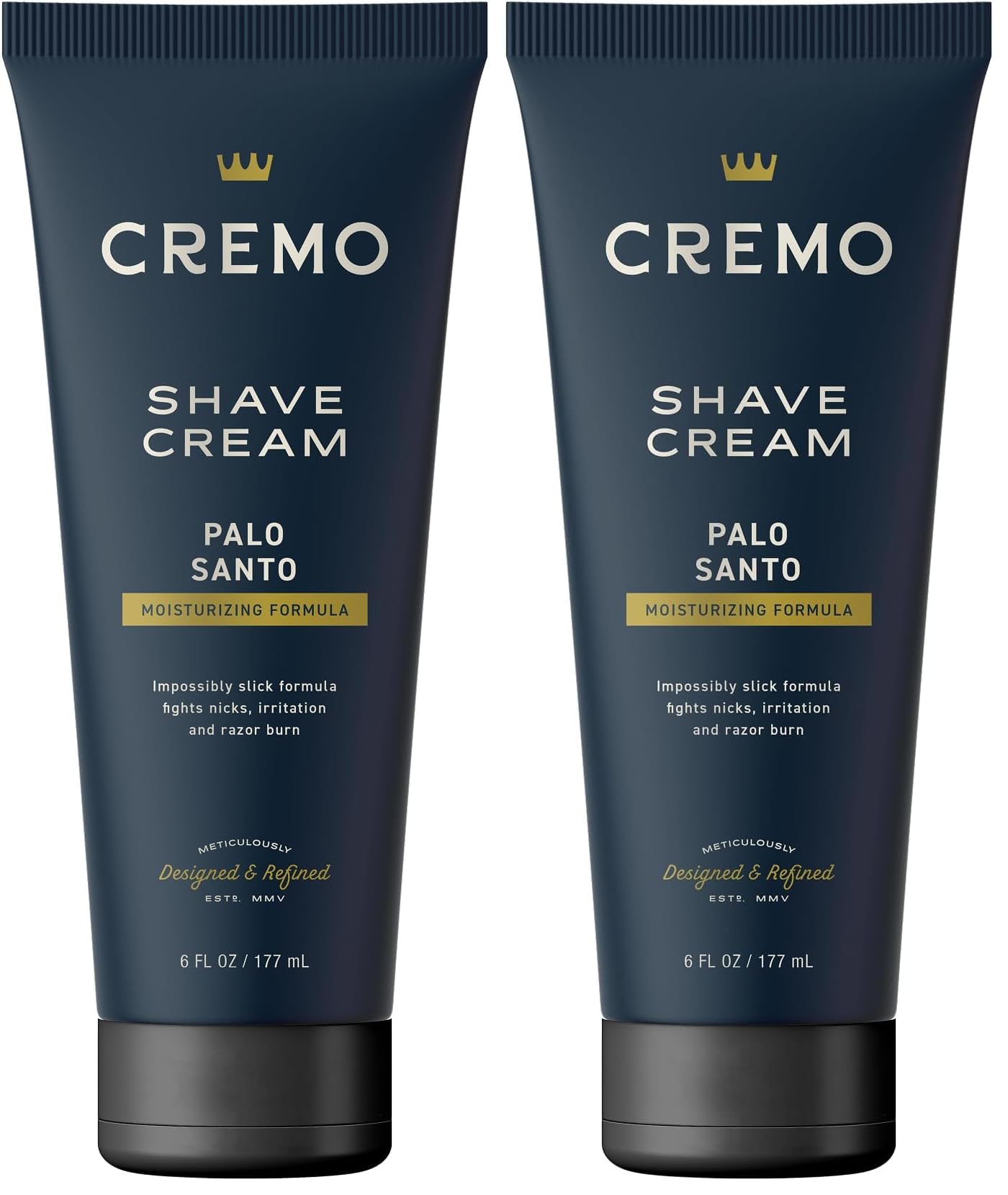 Cremo Palo Santo Shave Cream,Astonishingly Superior Ultra-Slick Shaving Cream for Men,Fights Nicks,Cuts and Razor Burn,6 Fl Oz,(Pack of 2)