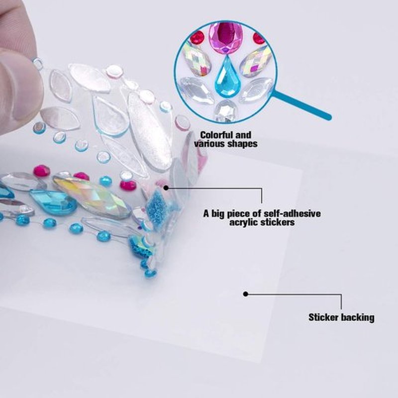 Face Gems, 10 Sets Mermaid Face Jewels Festival Gems Rhinestones Rave Eyes Body Bindi Temporary Stickers Crystal Stickers Decoration(Bright)