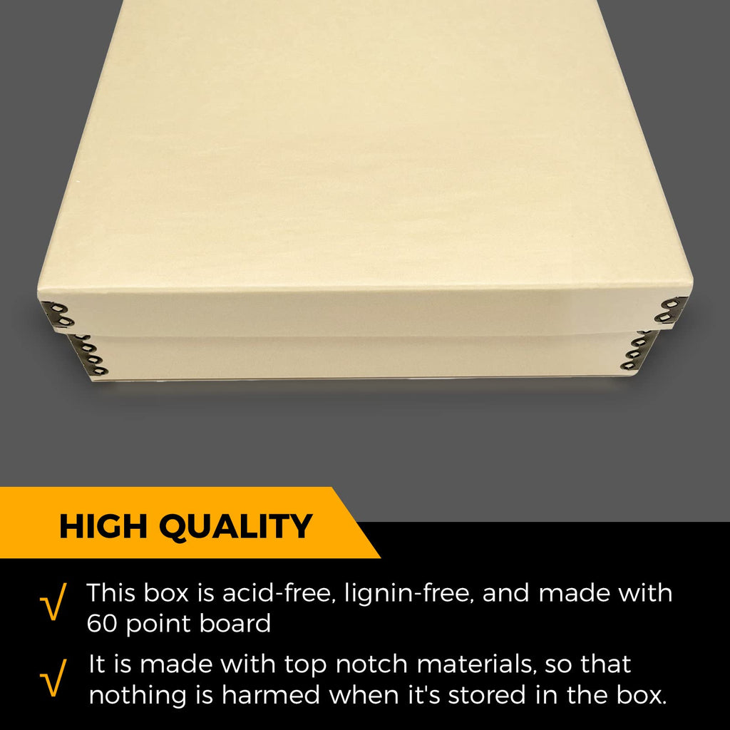 Golden State Art, Archival Drop Front Storage Box, Tan-11.75x17.75x3.75 In