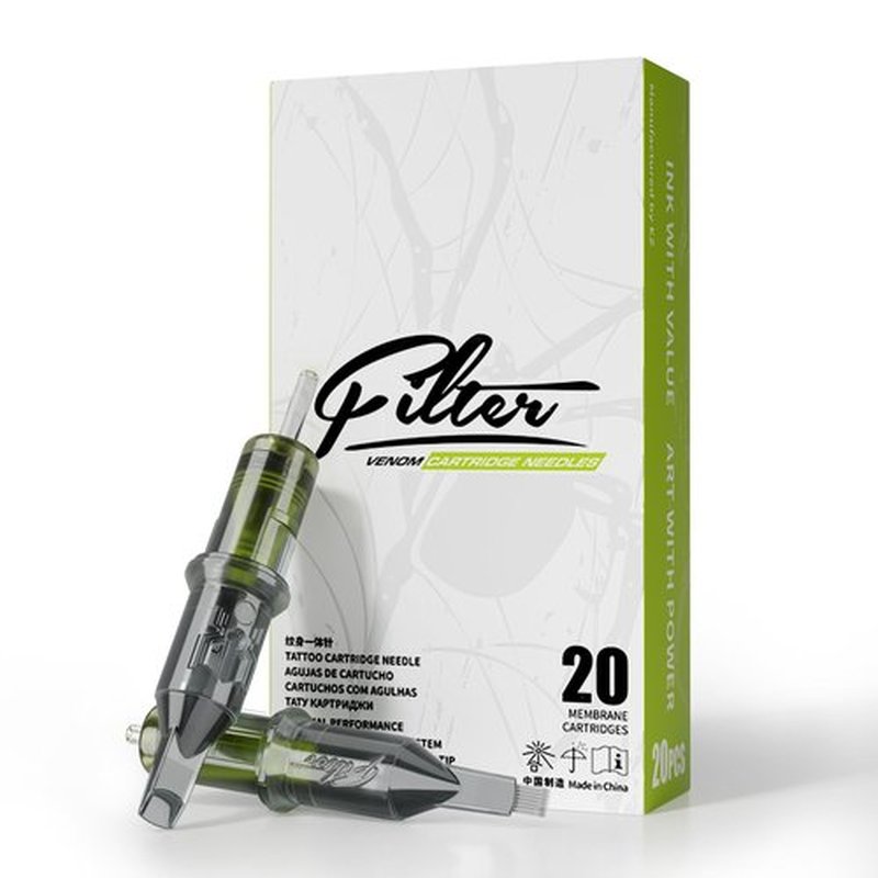 Filter Tattoo Cartridge Needles - 20Pcs #12 (23RM) Standard Curved/Round Magnum Disposable Tattoo Needles Cartridges for Tattoo Gun Machine