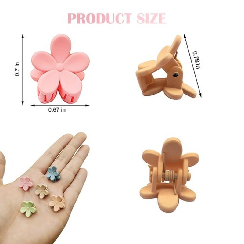 100Pcs Mini Flower Hair Clips for Kids, Cute Mini Claw Clips Hair Pins Barrettes Colorful Toddler Small Hair Accessories for Girls Teens Women (Colorful - Flowers)