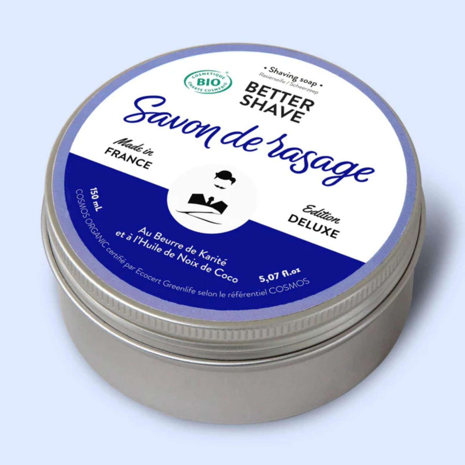 Monsieur Barbier Better Shave Shaving Soap Puck | Vegan Luxury Dense, Rich & Creamy Lather Smooth Glide Traditional Wet Shave Cream Soap with Dense Lather, Grooming Routine Gifts Made in France 150ml