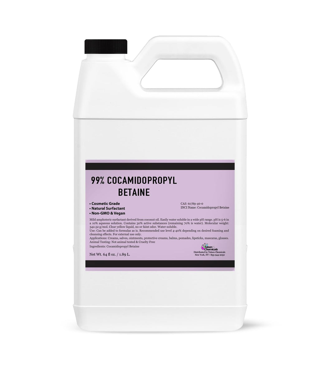 Cocamidopropyl Betaine 64 Ounce / 1.8 kg -100% Pure Coco Betaine Natural Surfactant Liquid Premium Organic Compounds Derived from Coconut Oil DIY Cosmetics Skincare by Talsen Chemicals