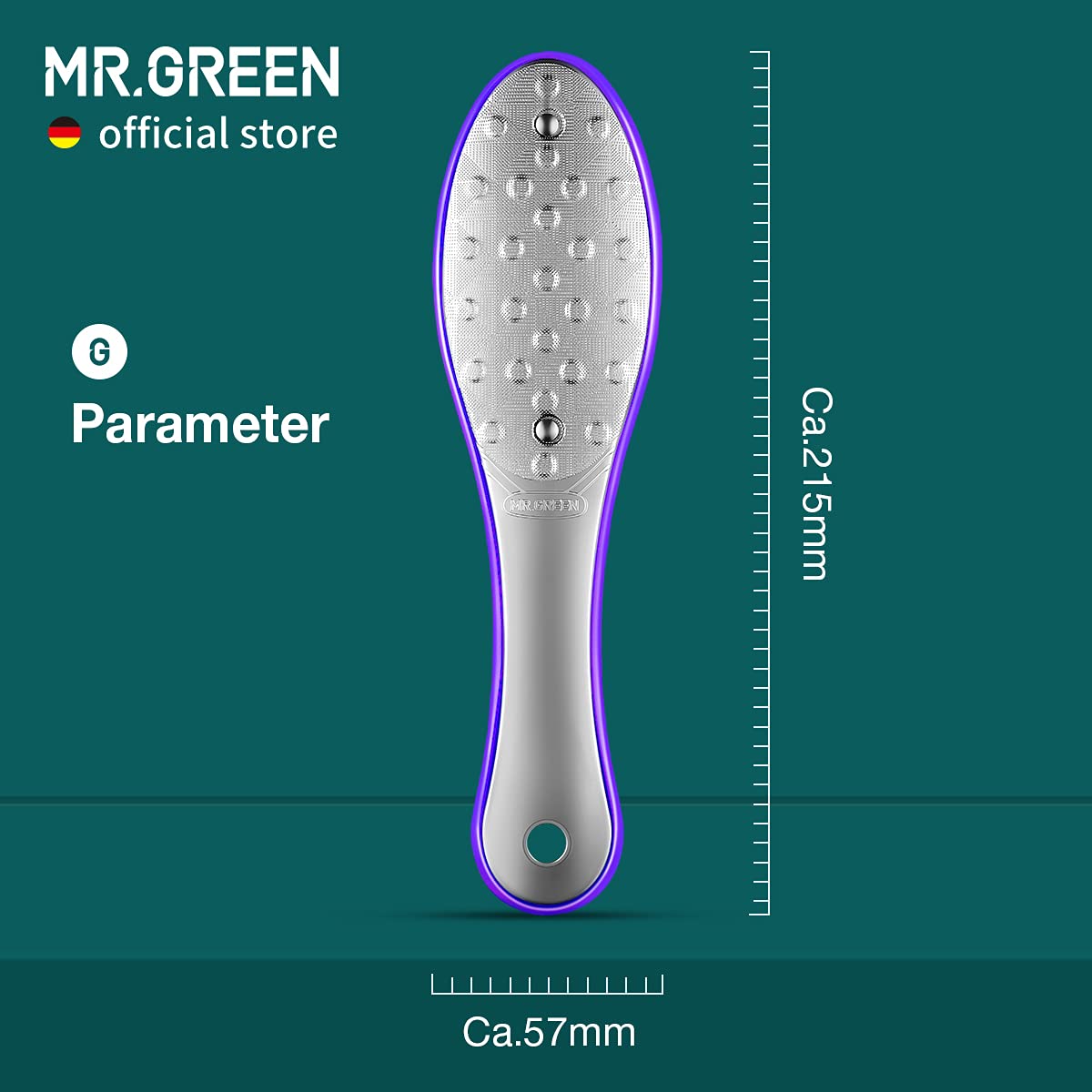 MR.GREEN Foot File Double Sided Pedicure Foot Care Tools Professional Callus Remover Foot Rasp Stainless Steel Foot Scrubber for Feet (Purple)