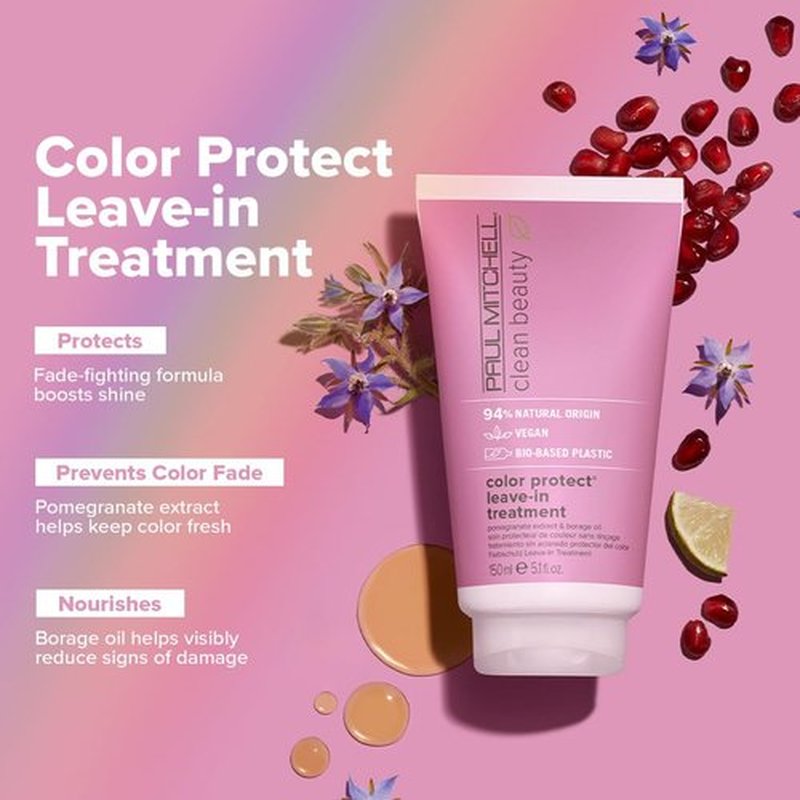 Paul Mitchell Clean Beauty Color Protect Leave-In Treatment - Boosts Shine & Keeps Color Fresh | 5.1 fl. oz.
