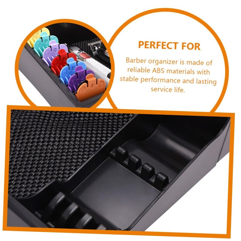 Stylist Tool Box Organizer,Clipper Professional Station Salon Clippers Portable Notches with Scissors Storage Case Organizer Tray Tools Hair for Barber Keeper Trimmer Holder Haircut Razor (Black)