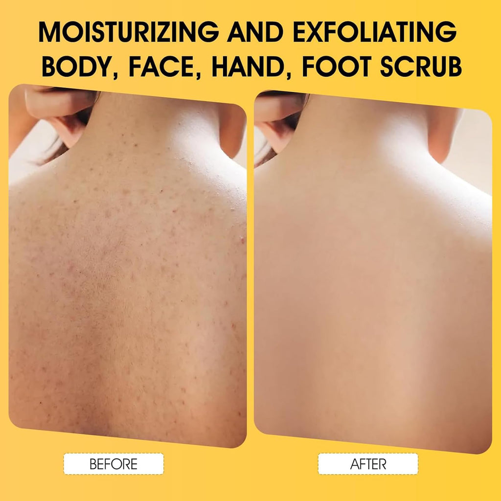 ZaiDoc Turmeric Lemon Sugar Body Scrub, Natural Exfoliating Body with Aloe, Coconut Oil & Hyaluronic Acid, Moisturizing Skin Smoothing Scrub, Gentle Plant-Based Exfoliator for Daily Body Care, 4.2oz