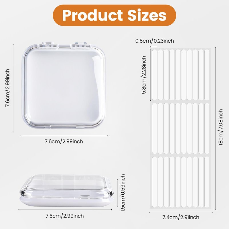 YINGJEE 15 Pcs Press On Nail Packaging Box Press on Nail Storage Box for Press Ons with 90 Pcs Adhesive Double Sided Tape for Fake Nail Storage Case Nail Display Nail Salon Supplies (White)