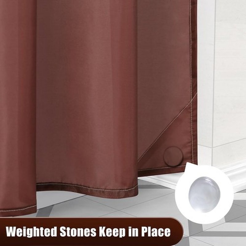 OLANLY Luxury Ombre Shower Curtain Set - Waterproof & Washable, Brown/White | 72x72 Inches