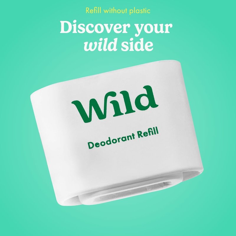 Wild Aluminum Free Deodorant - Fresh Cotton & Sea Salt Refill Trio - 98% Natural Ingredients | Vegan, Eco-Friendly Protection