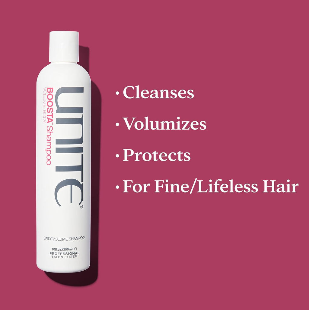 UNITE Hair BOOSTA Shampoo, Conditioner & Volumizing Spray - Adds Lift, Body & Shine for Fine Hair - 10 Fl Oz, 8 Fl Oz, 8 Fl Oz