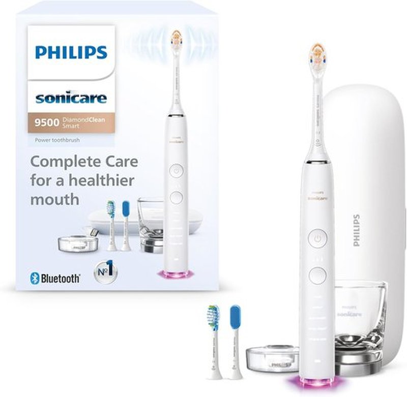 Philips Sonicare DiamondClean Smart 9500 Electric Toothbrush - Sonic Technology, 5 Modes, White | Model HX9923/01