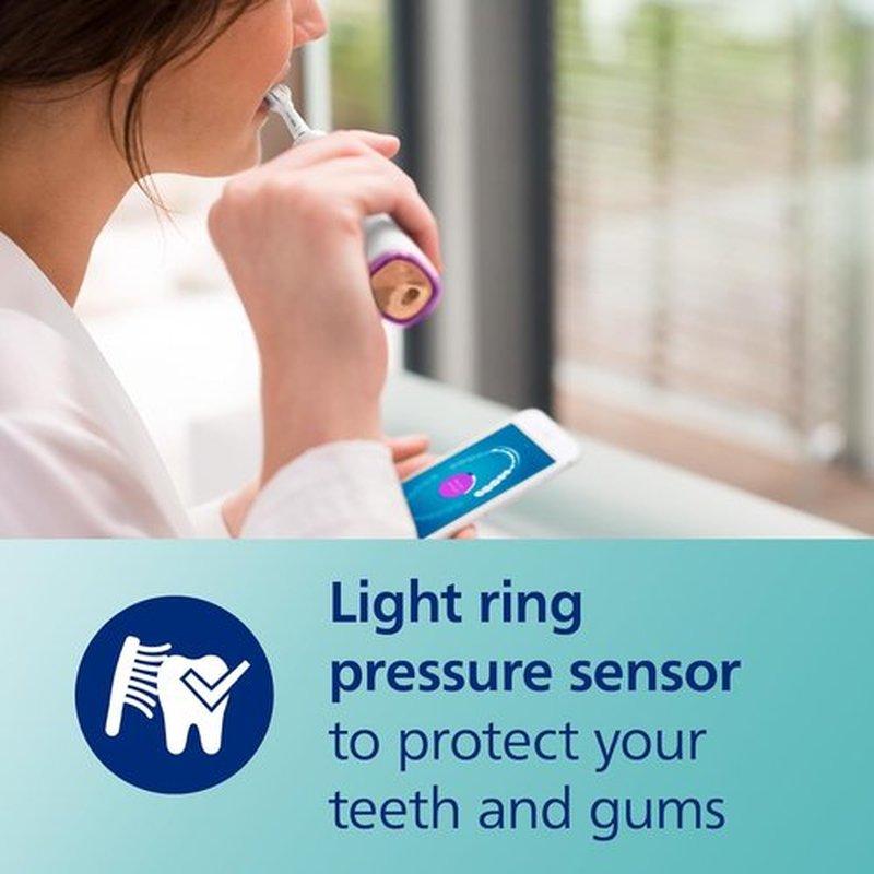 Philips Sonicare DiamondClean Smart 9750 Electric Toothbrush - Sonic Technology, App Connectivity, 5 Modes, Rose Gold, HX9924/67