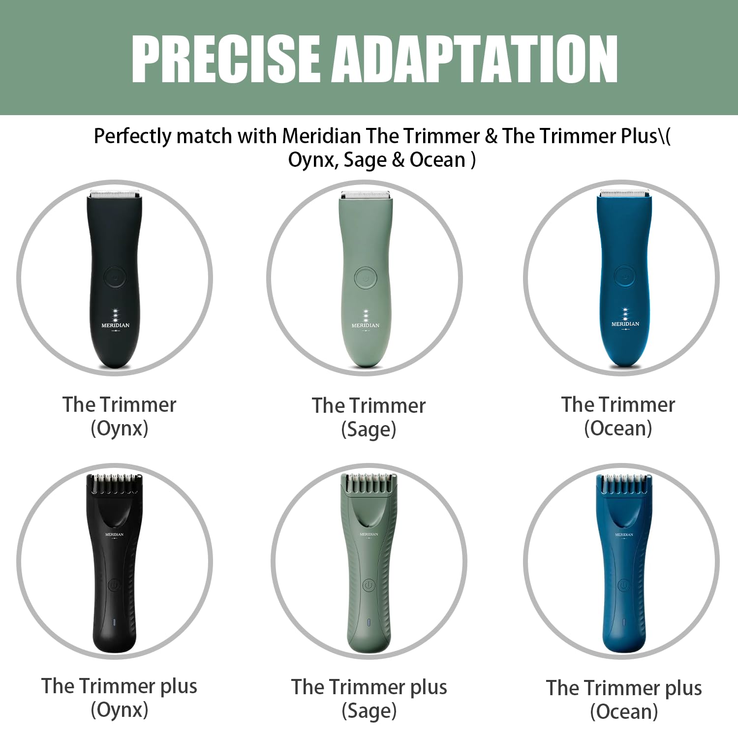 Replacement Blades Compatible with Meridian Trimmer, Hygienic Ceramic Replacement Blades for Meridian Body Trimmer,Green