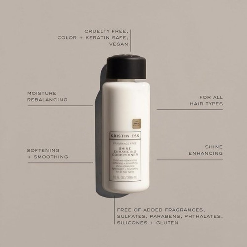 Kristin Ess Shine Enhancing Conditioner - Fragrance Free, Vegan Hydration & Moisture, 10 fl. oz.