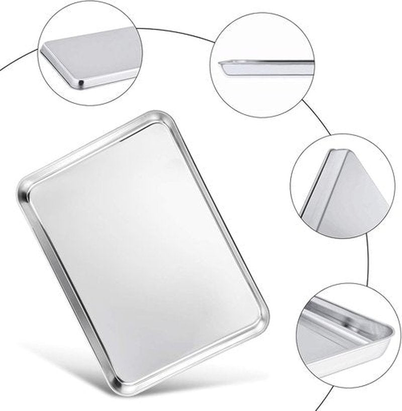 TeamFar Stainless Steel Baking Sheet Set - Non-Toxic, Heavy Duty & Dishwasher Safe | 20” x 14” x 1” - 2 Pieces