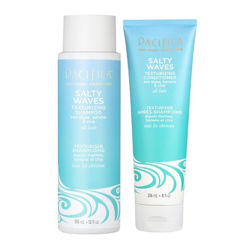 Pacifica Beauty Salty Waves Texturizing Shampoo & Conditioner Set - Effortless Beach Hair | 100% Vegan & Cruelty-Free