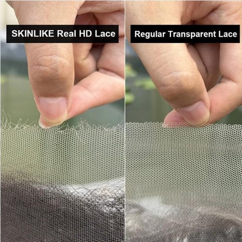 SKINLIKE Real HD Lace Frontal Human Hair Pre Plucked Natural Hairline Invisible Closure Ultra Thin Swiss HD Lace Bleach Knots Closure Human Hair with Baby Hair (13x6 HD Straight, 14 inch)