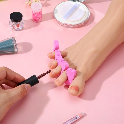 400 Pcs (200 Pairs) Pink Sponge Toe Separators Soft Finger Separators Toe Divider Spacer for Polishing Pedicure Manicure Coating Gel Painting Nail Art Beauty Accessories