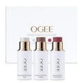 Ogee Face Stick Crystal Collection Trio - Contour Stick Makeup Collection - Certified Organic Contour Palette - Includes Bronzer Stick, Blush Stick & Highlighter Stick