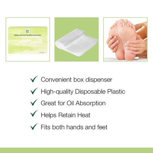 Clean + Easy Paraffin Wax Bags for Hands and Feet Protectors – Paraffin Liners for Hand and Feet Mitt Inserts, 100 Count