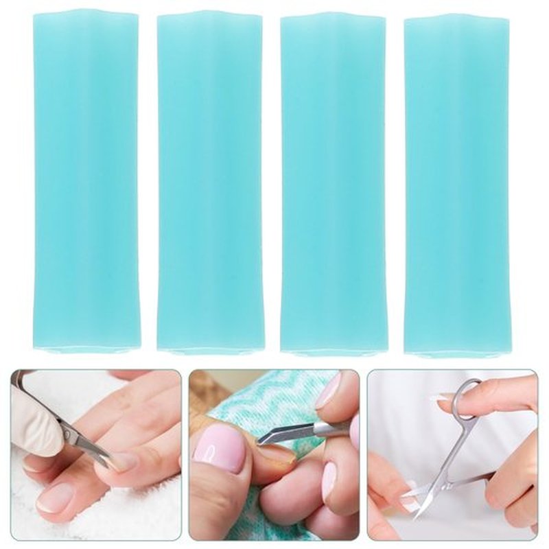 6Pcs Silicone Cuticle silicone cuticle cover protector nail nippers sleeve Nippers Cover (Random Color))
