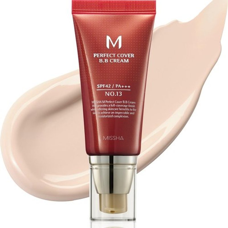MISSHA M Perfect Cover BB Cream No.13 Bright Beige - Fair Cool Undertone | SPF 42 Tinted Moisturizer 1.69 Fl Oz