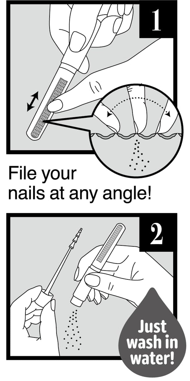 魔法のつめけずり Magic Nail File Stainless Steel Nail File – Semi-Permanent Use, Washable & Reusable, Durable Nail Filer Traps Nail Dust 日本製 Made in Japan Orange