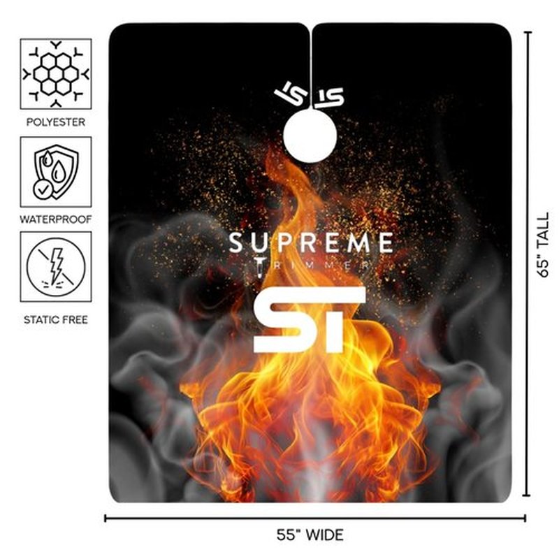 Supreme Trimmer Premium Barber Cape | Professional Hair Stylist Waterproof, Hook Closure Cape; Salon, Barber, or Home Use | Scarlet Ash