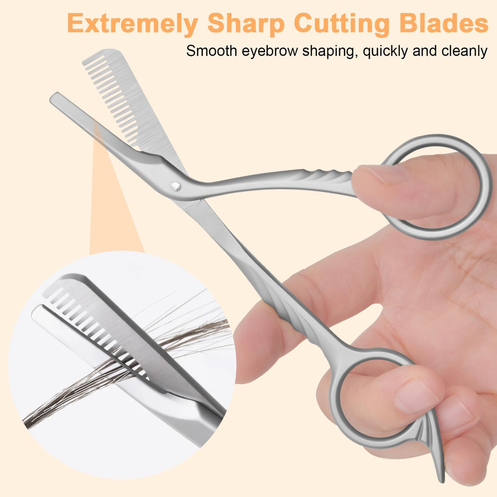 Diesisa Eyebrow Trimmer Scissors: Eyebrow Trimmer For Men - Eyebrow Scissors With Comb - with Double Headed Eyebrow Brush - Stainless Steel Eyebrow Cutter,Eyebrow Trimmer for women