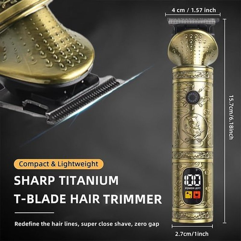 NuvaConx Trimmer Kit Professional Hair Clipper Zero Gapped T-Blade Electric Shaver Razor Nose Body Trimmer for Men Cordless Grooming Kit 4 in 1