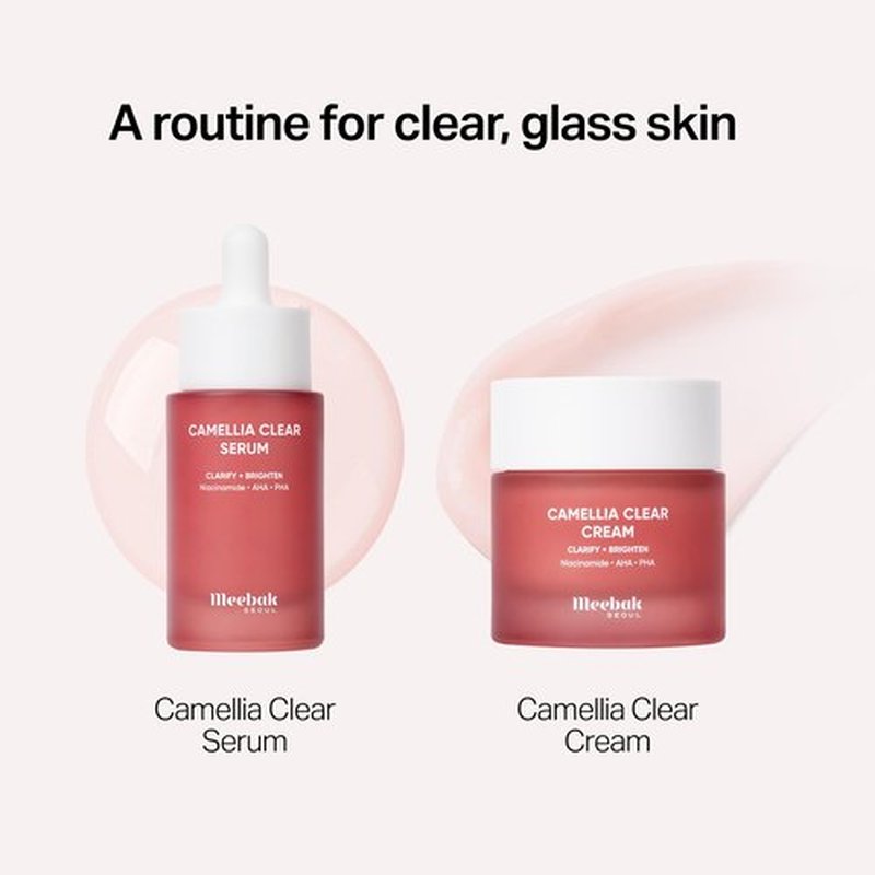 Meebak Camellia Clear Daily Exfoliating Serum – 2% Niacinamide + AHA & PHA, Gentle Chemical Exfoliant Face Serum for Skin Texture & Tone, Hydrating Pore Minimizer for Face, Korean Skincare