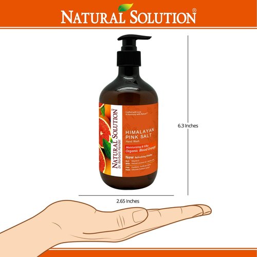 Natural Solution Hand Wash, enriched with moisturizing blood orange and Himalayan pink salt, comes in a 14 oz bottle (Pack of 3) for gentle cleansing and hydration
