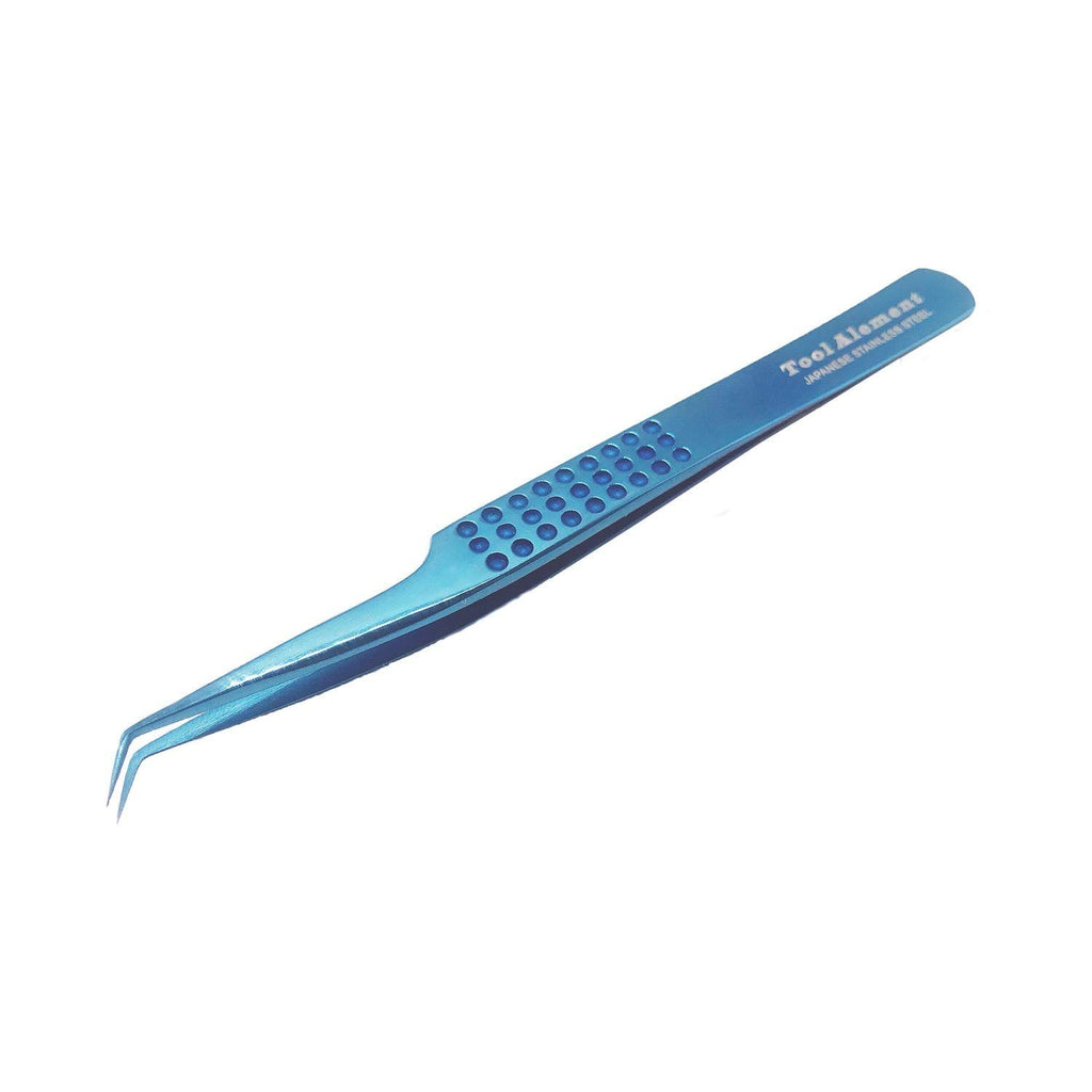 Tool Alement Japan Eyelash Tweezer,Stainless Steel Plasma Coating 12cm 45 Degree Angle Eyelash Extension Tweezers BL-JP12-4004