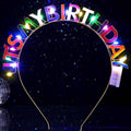 DRESBE Light Up Birthday Headband LED Its My Birthday Headbands Glow Party Hair Accessories for Women (Colorful)