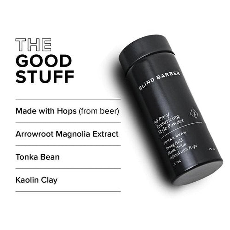 Blind Barber 80 Proof Texturizing Powder - Hair Styling Texture Powder for Men - Builds Weightless Volume - Matte Finish - Medium-to-Strong Hold Hair Products (0.5 oz)