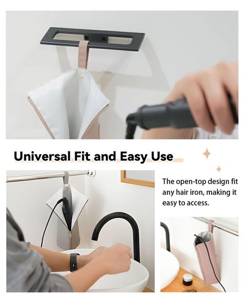 Easy-U Hot Iron Holder & Mat, Heat Resistant Travel Bag for Curling Iron, Flat Iron - Hair Tool Organizer for Home, Travel