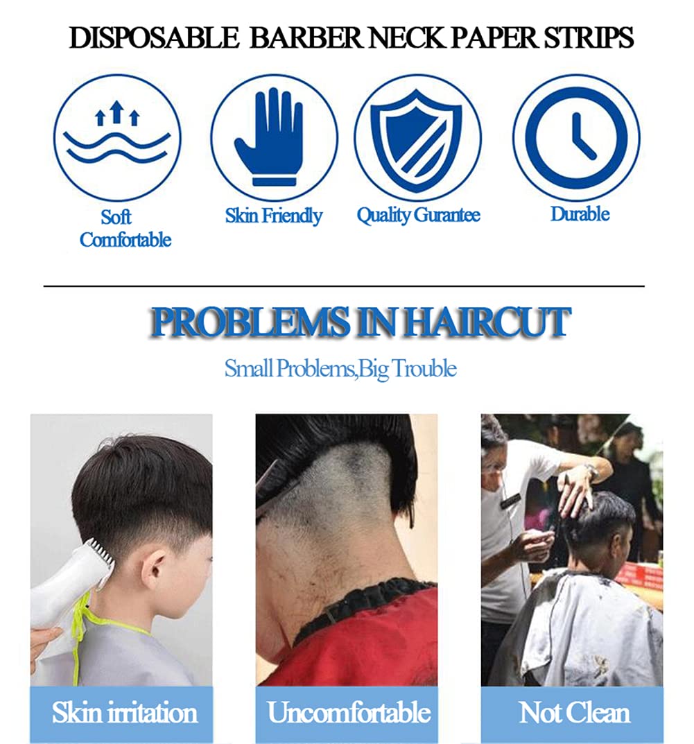 Disposable Barber Neck Strips Black Stretchy Paper Neck Strips for Haircuts Professional Salon Hairdressing Collar Protectors