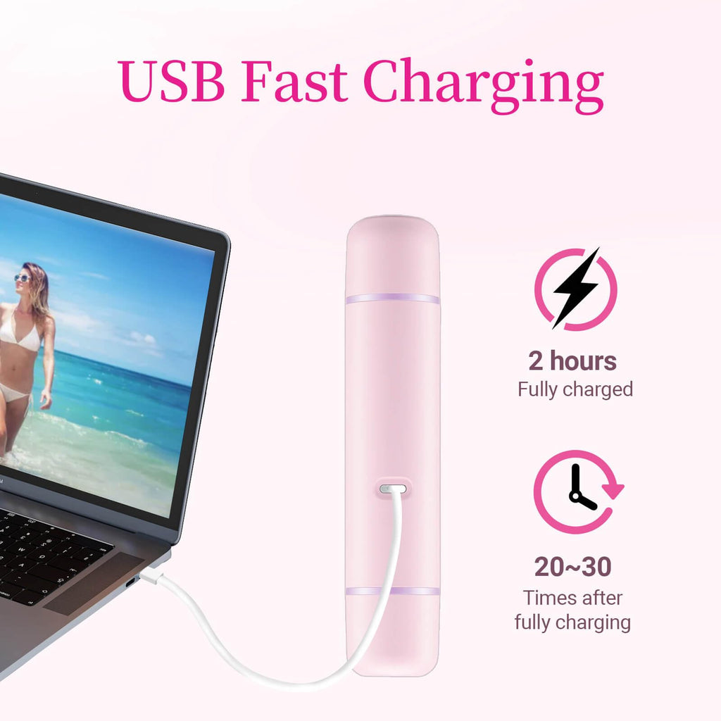Unimiko 2-in-1 Bikini Trimmer for Women – Electric Shaver for Women, Womens Electric Razor & Trimmer for Sensitive Skin, Adjustable Comb, 100% Waterproof, Portable, USB Charge, Painless (Red)