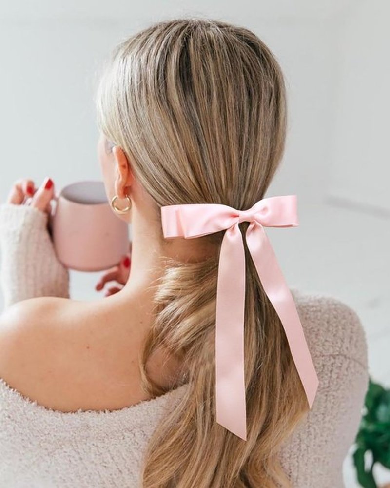 Tobeffect Hair Bows for Women Girls Satin Ribbon Bow, Cute Bow Hair Accessories 10PCS Multicolor