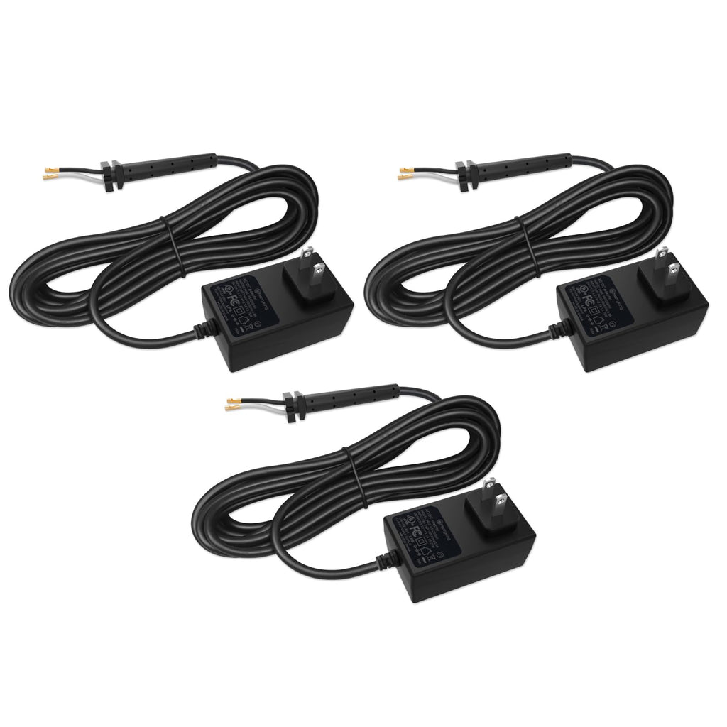 Replacement Cords Compatible with Andis Excel SMC Clippers - 12ft Long, Black (3 Packs)