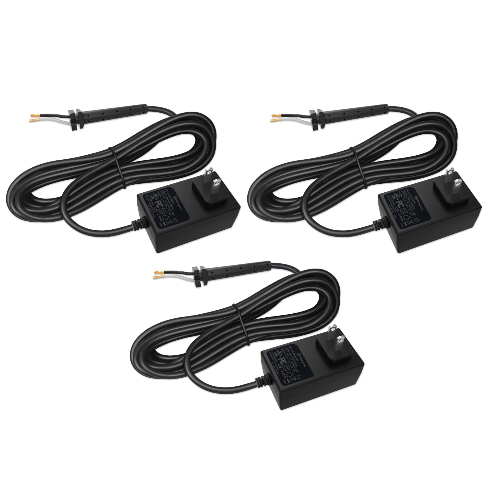 Replacement Cords Compatible with Andis Excel SMC Clippers - 12ft Long, Black (3 Packs)