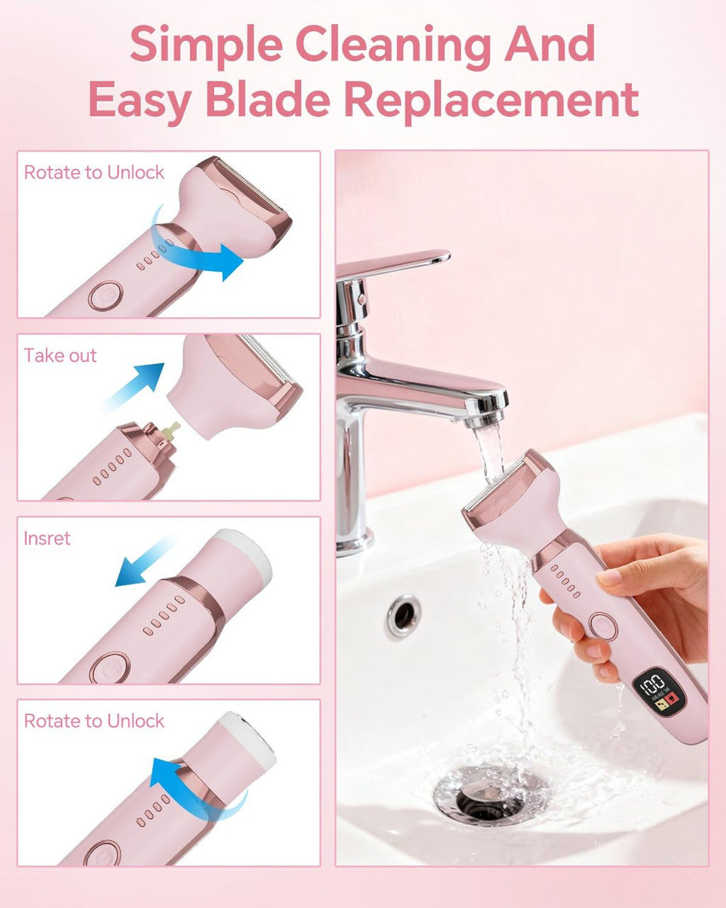 SilkGlow 4-in-1 Electric Razors for Women Men, Bikini Trimmer & Body Shaver