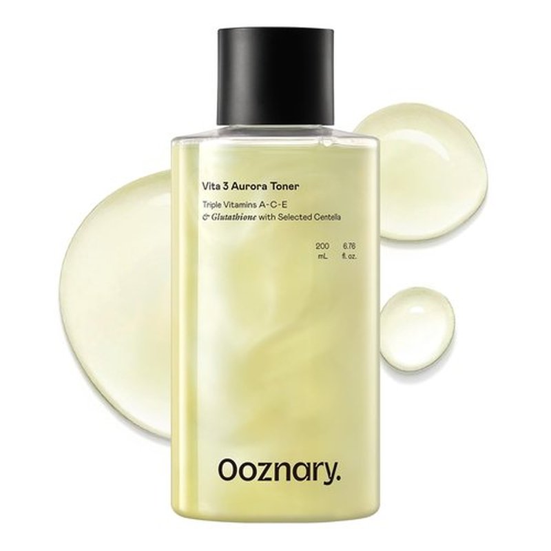 Ooznary Vita 3 Aurora Toner with Vitamin ACE and Triple Centella and Sea Buckthorn Water for Radiant Glow & Extra Hydration | Korean Skin Care | 6.76 fl.oz 200ml