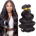 Human Hair Bundles #1B Body Wave Bundles 16 18 20 Inch Brazilian Virgin Hair Natural Black Body Wave 3 Bundle Hair Extensions 50 Gram Per Bundle