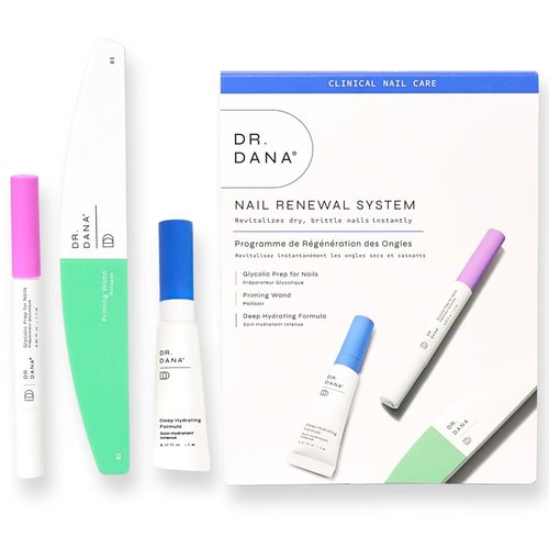 Dr. Dana Nail Repair Kit for Damaged Nails – Strengthening & Exfoliating Treatment with Glycolic Acid, Nail Primer, Hydrator & Priming Wand for Shiny, Healthy Nails, Halal Certified Nail Care Kit