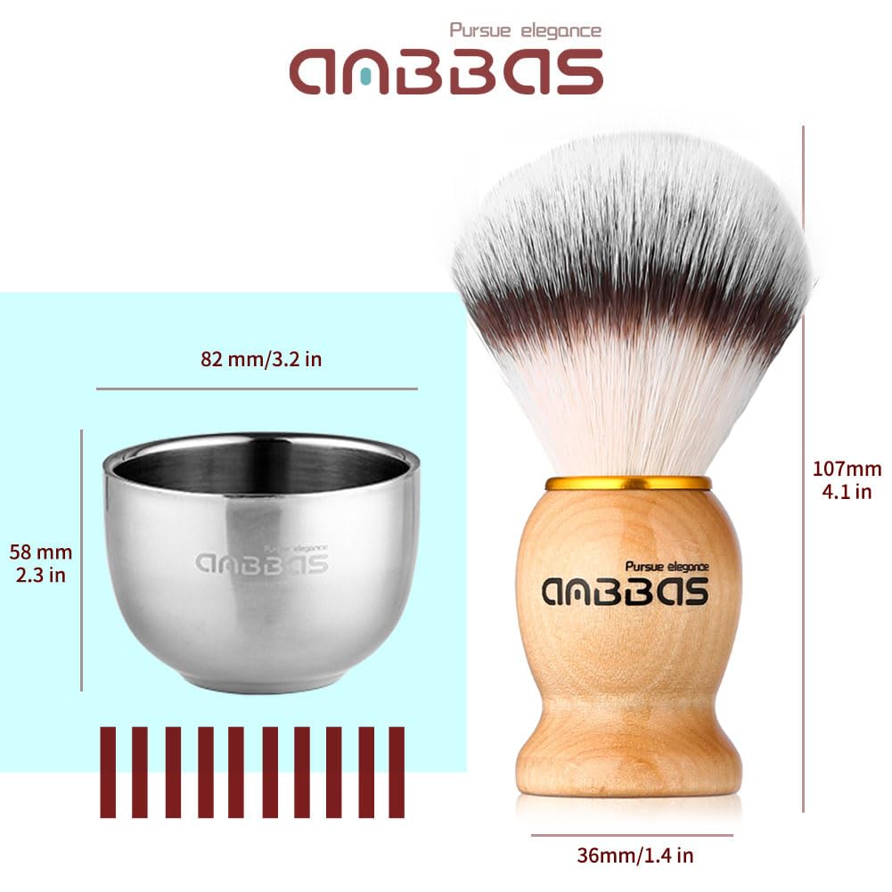Anbbas 5IN1 Wall Mounted Shaving Brush Set for Men Smooth Shave in Shower