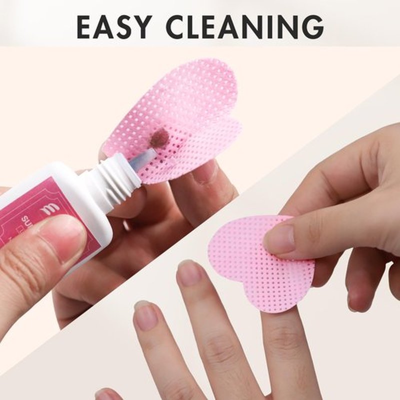 Embagol 1000 Pcs Lint Free Nail Wipes Eyelash Extension Glue Wipes Non-Woven Fabric Lash Glue Nail Polish Remover Supplies (Pink)